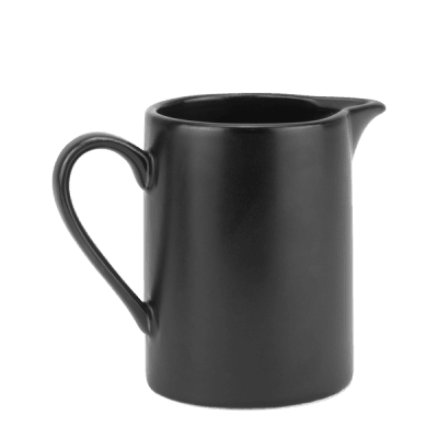 Порцеланова каничка за мляко 160 мл с дръжка, черен цвят, VISION BLACK MATT