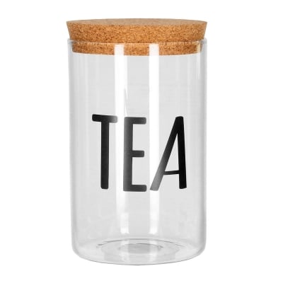 Стъклен буркан за чай с корков капак