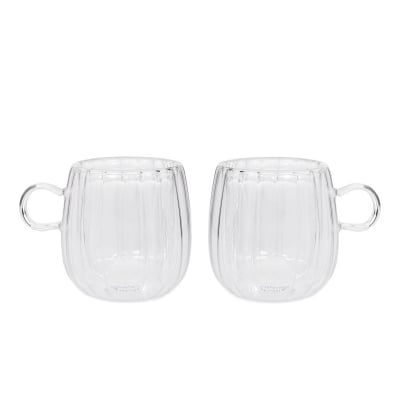 Комплект 2 броя двустенни чаши за кафе или чай 250 мл CEMBRA GROOVE, HOMLA Полша