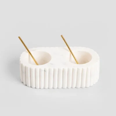 Мраморен комплект за подправки с 2 отделения 17.5 x 8.5 см MARBLE STRIPES, HOMLA Полша