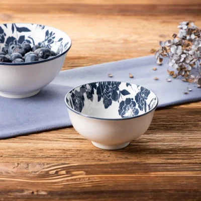 Порцеланова купичка за ядки 12 см NAVIA BLUE FLOWER, сини цветя, HOMLA Полша