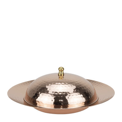 Иноксово плато с капак с медно релефно покритие Ø 27 см, CHARM