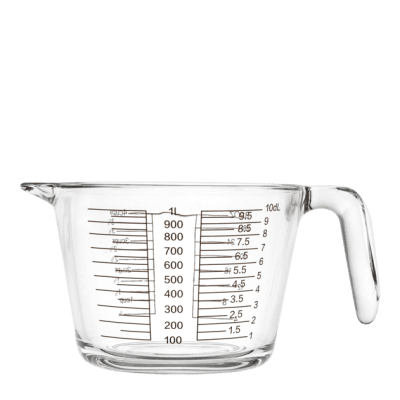Стъклена мерителна кана 1000 мл, Ø 15 x h 11 см