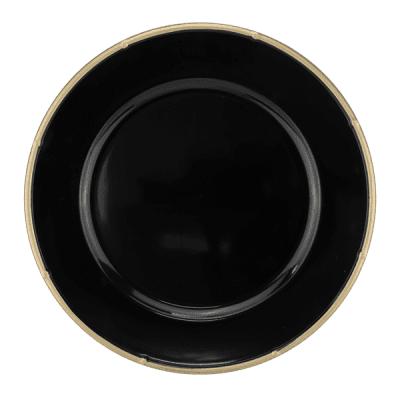 Подложна чиния със златист кант 33 см PVC BLACK, полипропилен