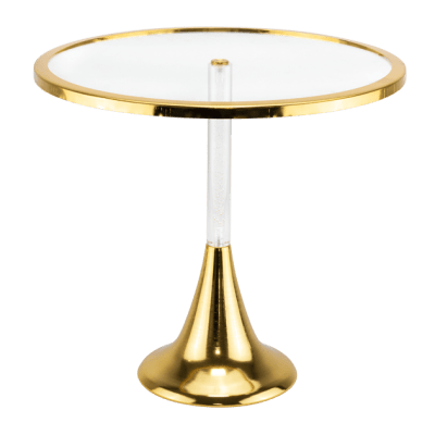 Кръгла стойка за блок маса Ø 30 x h 27 см, TRANSPARENT/GOLD, WICKED