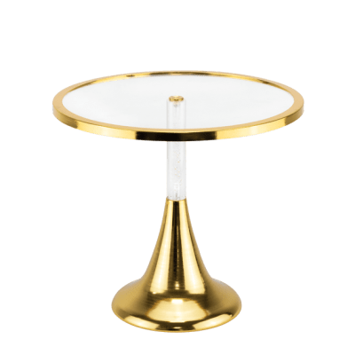 Кръгла стойка за блок маса Ø 25 x h 22 см, TRANSPARENT/GOLD, WICKED