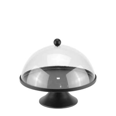 Кръгъл поднос на стойка с капак Ø 20 x h 18 см BLACK