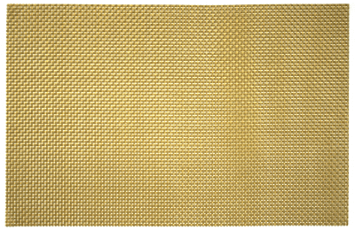 Правоъгълна подложка за хранене 45 x 30 см WOVEN PVC, жълт кафяв цвят, 6 броя