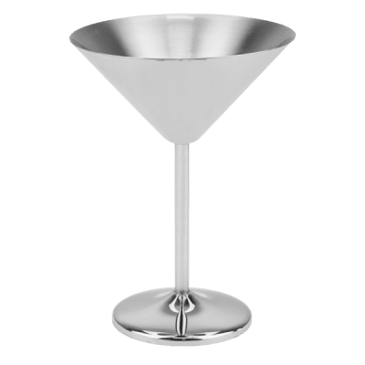Иноксова чаша за мартини 250 мл SILVER, Ø 7.3 x h 21.5 см, сребърен цвят