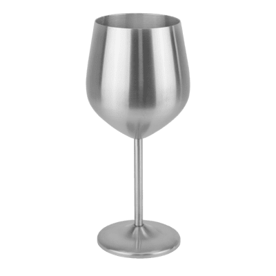 Иноксова чаша за вино 520 мл SILVER, Ø 7.3 x h 21.5 см, сребърен цвят