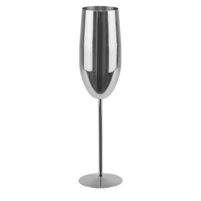 Иноксова чаша за шампанско 300 мл SILVER, Ø 6 x h 25 см, сребърен цвят
