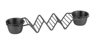Метална стойка за тако с купички за сос STREET FOOD, черен цвят, 28 x 6.3 x h 4 см