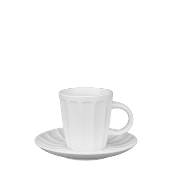 Порцеланова чаша за кафе 110 мл с чинийка BARISTA, бял цвят