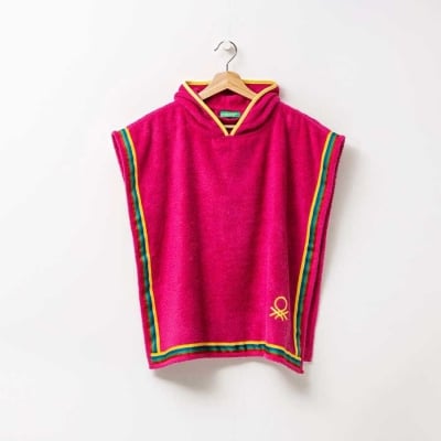 Детско пончо за плаж 65 х 65 см, розов цвят, Rainbow Kids, United Colors Of Benetton