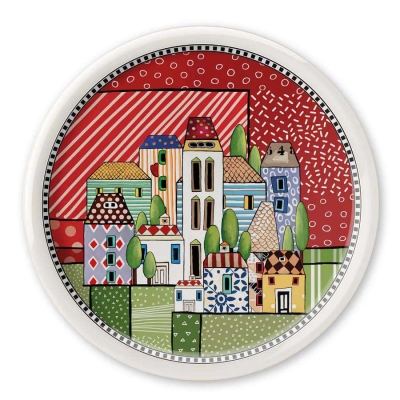 Порцеланово плато за пица 30.5 см, цвят червен - Paese Mio, Egan Италия