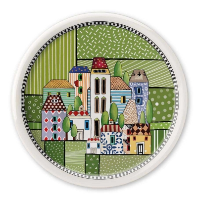 Порцеланово плато за пица 30.5 см, цвят зелен - Paese Mio, Egan Италия