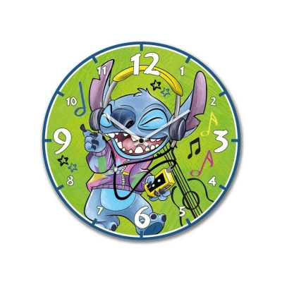 Стенен часовник Disney Stitch 35 см, зелен цвят, EGAN Италия