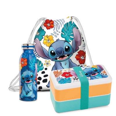 Комплект чанта за обяд, кутия и бутилка Disney Stitch, EGAN Италия