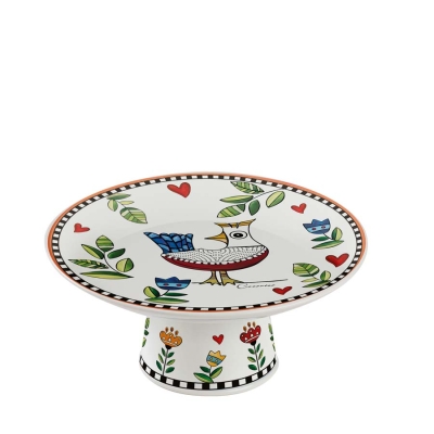 Порцеланова поставка/стойка за торта 19 x 19 см Cocorico - оранжева, Egan Италия