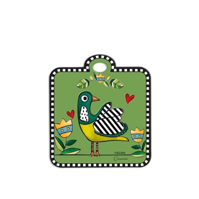 Керамична подложка за горещи съдове 16 x 18 см Cocorico, зелена, Egan Италия