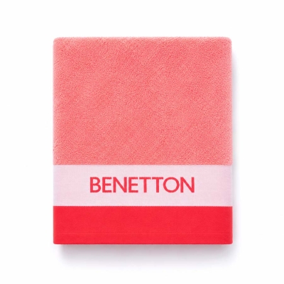 Кърпа за баня 70 х 140 см, розов цвят, United Colors of Benetton