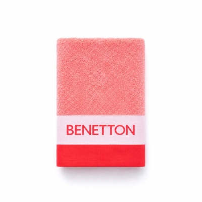 Кърпа за баня 30 х 50 см, розов цвят, United Colors of Benetton