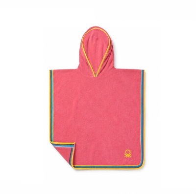 Детско пончо за плаж 65 x 65 см, розов цвят, United Colors of Benetton