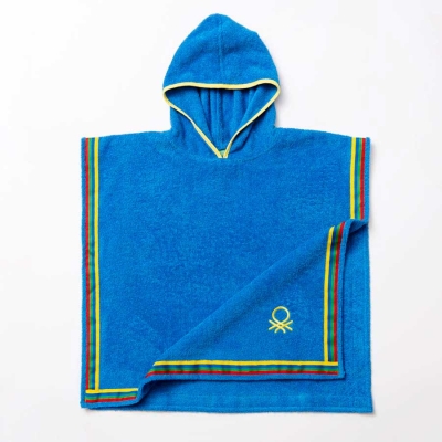 Детско пончо за плаж 65 х 65 см, син цвят, Rainbow Kids, United Colors Of Benetton