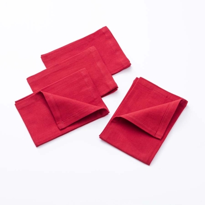 Комплект 4 броя текстилни салфетки Fw23 40 х 40 см, червен цвят, United Colors of Benetton