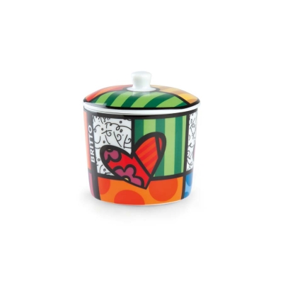 Порцеланова захарница 250 мл Icons - сърце, Romero Britto