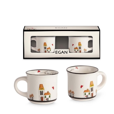 Комплект 2 чаши за еспресо кафе 80 мл Le Casette, EGAN Италия