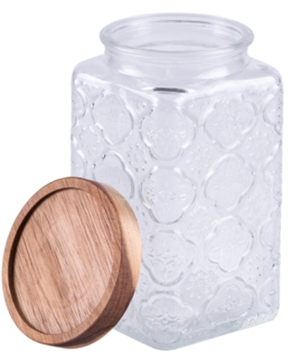 Стъклен буркан с акациева капачка 750 мл