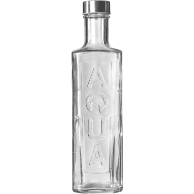 Стъклена бутилка 1 литър с метална капачка AQUA