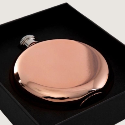 Метална бутилка за алкохол 150 мл ALCOLE, цвят мед, HOMLA Полша