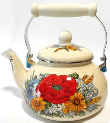 Емайлиран чайник 2.5 литра, Полски цветя