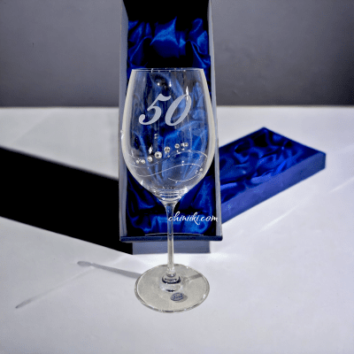 Юбилейна чаша 50 годишнина - безцветни кристали