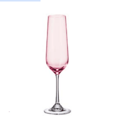 Чаши за шампанско 200 мл STRIX PINK, 4 броя, Bohemia Crystalite Чехия