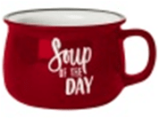 Порцеланова чаша - купа за супа 500 мл Soup of the day, червен цвят, Kapimex Холандия