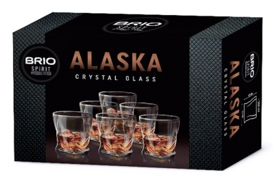 ALASKA стъклени чаши за уиски - 6 броя