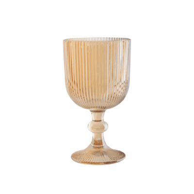 Стъклени чаши за вино 350 мл AURORA - 6 броя, цвят кехлибар