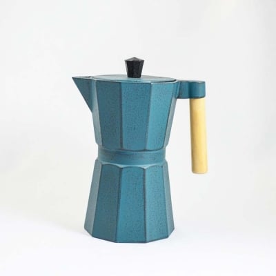 Чугунена кафеварка 800 мл Kafei JA, петролено син цвят, Ja-Unendlich Германия
