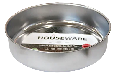 Метална кръгла дълбока тава хром, Ø 28 x h 7 см - HOUSEWARE