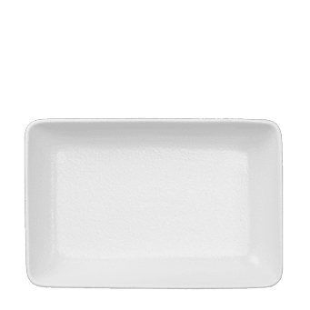 Керамично правоъгълно плато с борд 22 x 15 см - ATLAS WHITE