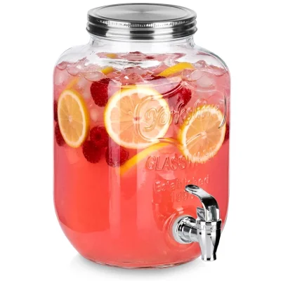 Стъклен диспенсър за вода 4 литра с кранче, VL Полша