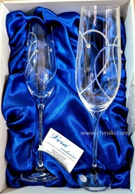 Сватбени чаши за шампанско 210 мл DUO HEARTS, Vera Exclusive Словакия
