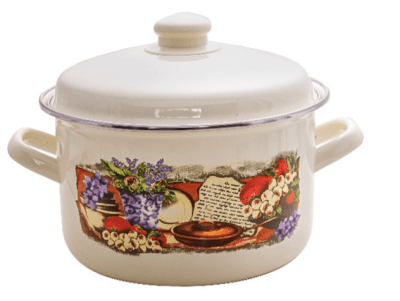 Емайлирана тенджера с капак 20 см, 3.2 литра, ДОМАШНА КУХНЯ