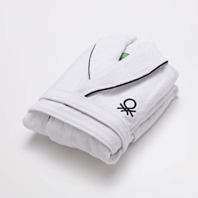 Халат за баня B&W L/XL, бял цвят, United Colors Of Benetton