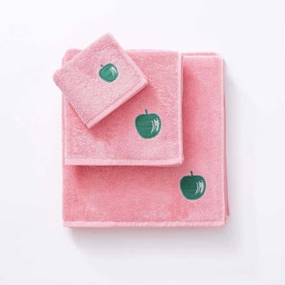 Комплект 3 броя кърпи за баня Fruits, розов цвят, круши, United Colors Of Benetton