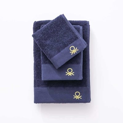 Комплект от 3 броя хавлиени кърпи Core, тъмносин цвят, United Colors Of Benetton