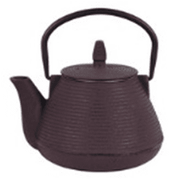 Чугунен чайник с цедка 1000 мл, кафяв цвят, Luigi Ferrero